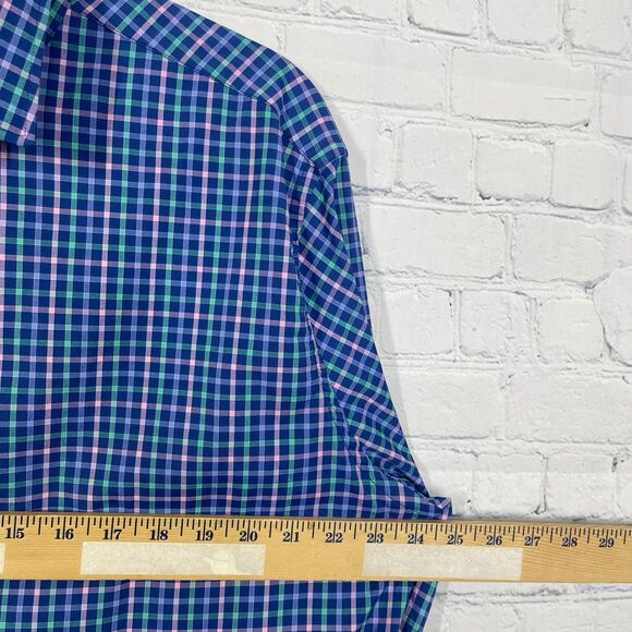 Vineyard Vines Performance Golf Shirt Mens XL Long Sleeve Wicking Plaid Gingham - Picture 5 of 8